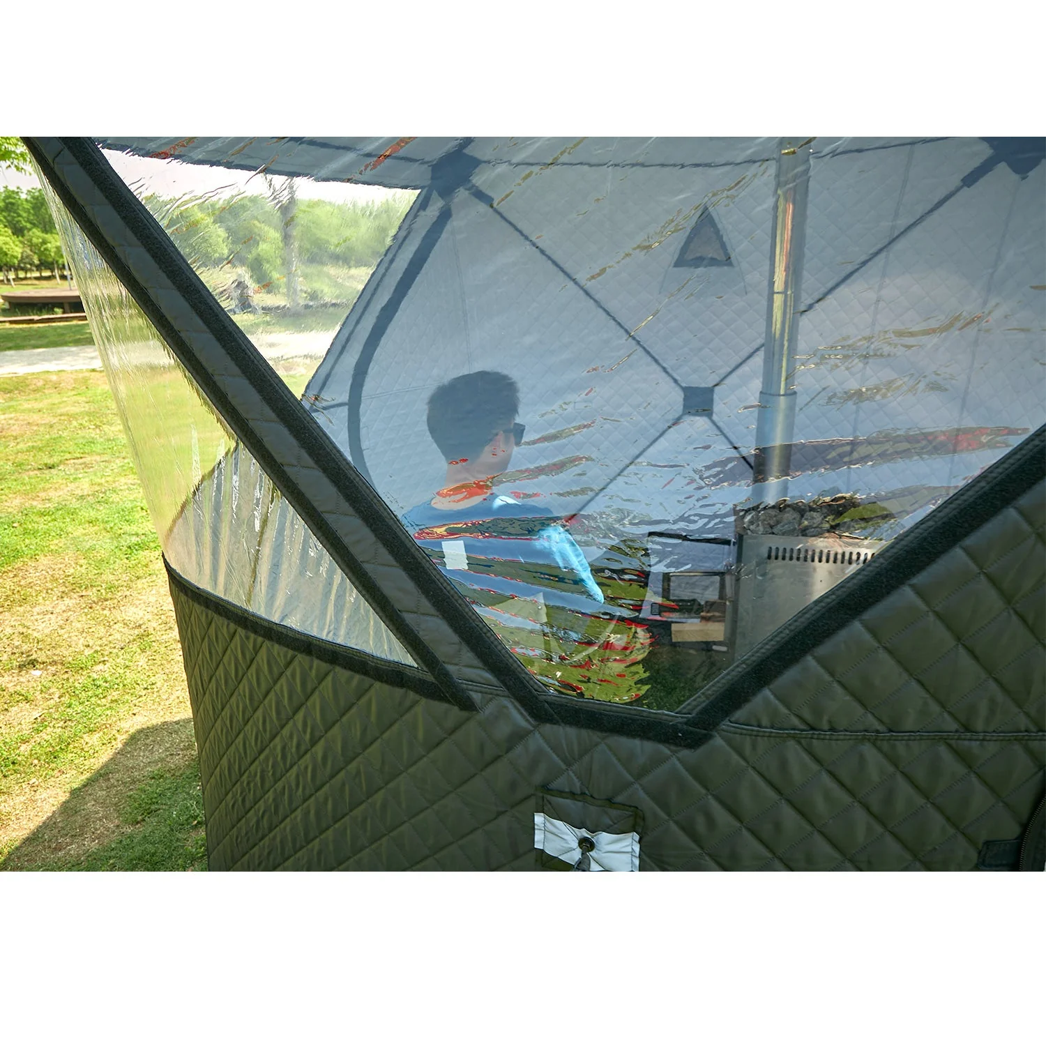 Carpa plegable para sauna de tela Oxford de doble capa