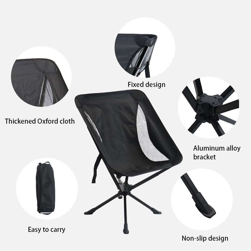 Silla plegable de aluminio ultraligera y ajustable 360 ​​grados.