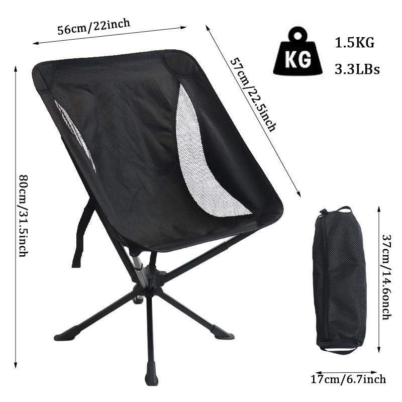 Silla plegable de aluminio ultraligera y ajustable 360 ​​grados.